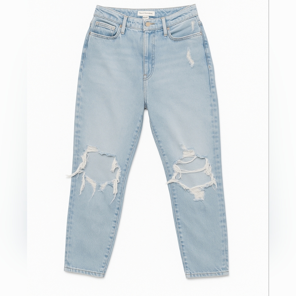 Good American Light Blue Distressed Mom Jeans | Size 2/26